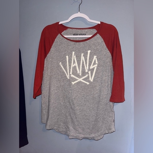 Vans Tops - Vans Heather Gray and orange Raglan Tee
